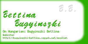 bettina bugyinszki business card